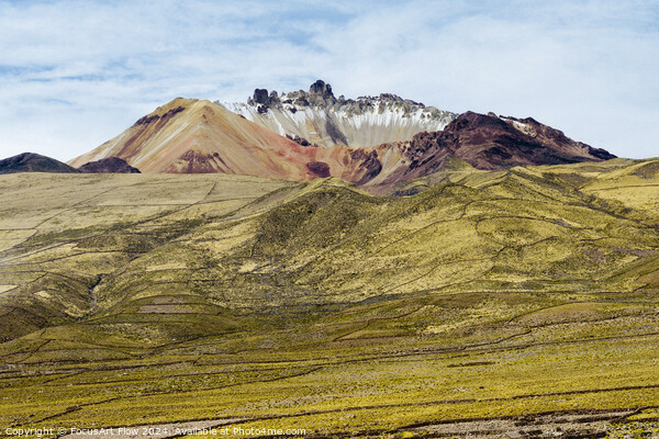 Tunupa Volcano's Colorful Slopes Andean Panorama Picture Board by FocusArt Flow