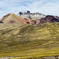 Buy canvas prints of Tunupa Volcano's Colorful Slopes Andean Panorama by FocusArt Flow
