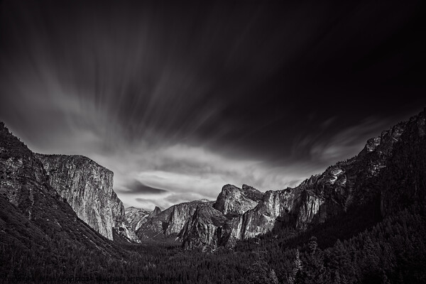 Yosemtie Valley Black and White Picture Board by Ian Good