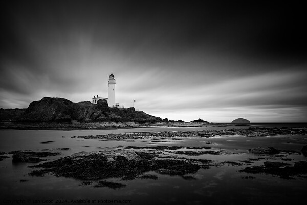 Turnberry Lighthouse Black and White Picture Board by Ian Good