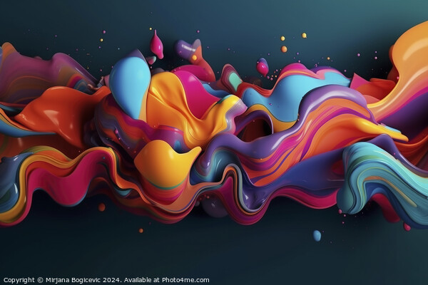 3d liquid colorful background, created with generative AI Picture Board by Mirjana Bogicevic
