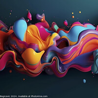 Buy canvas prints of 3d liquid colorful background, created with generative AI by Mirjana Bogicevic