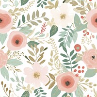 Buy canvas prints of Soft and romantic spring flower seamless pattern by Mirjana Bogicevic