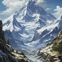 Buy canvas prints of Majestic mountain view, created with generative AI by Mirjana Bogicevic