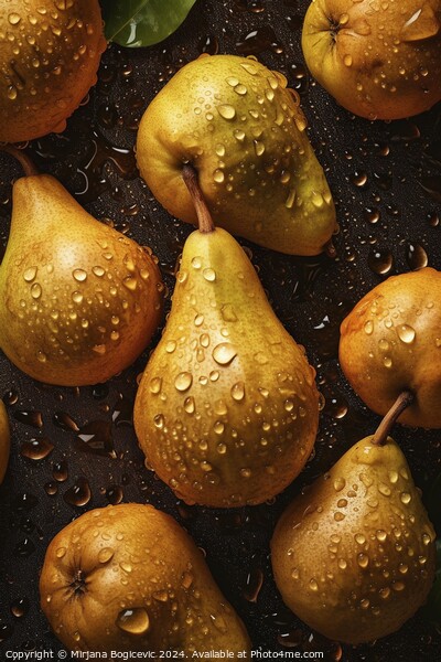 Fresh pears with water drops Picture Board by Mirjana Bogicevic