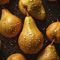 Buy canvas prints of Fresh pears with water drops by Mirjana Bogicevic