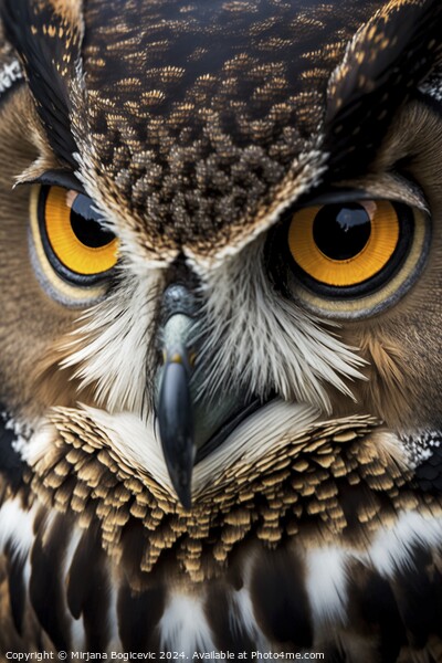 Owl closeup Picture Board by Mirjana Bogicevic