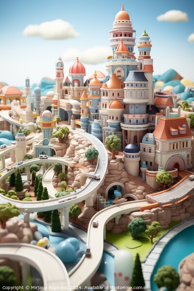 Miniature city illustration, created with generative AI Picture Board by Mirjana Bogicevic