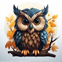 Buy canvas prints of Owl on white background by Mirjana Bogicevic