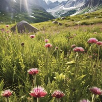 Buy canvas prints of Wildflowers field in the Alps by Mirjana Bogicevic