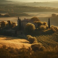 Buy canvas prints of Tuscany landscape in sunset by Mirjana Bogicevic