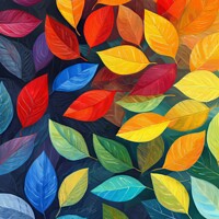 Buy canvas prints of Vibrant Mosaic of Multicolored Autumn Leaves by Mirjana Bogicevic