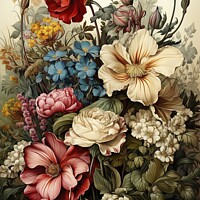 Buy canvas prints of Floral vintage paper by Mirjana Bogicevic