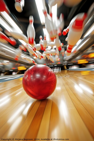 Strike success at the bowling alley: a dynamic collision Picture Board by Mirjana Bogicevic