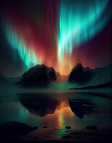 Aurora borealis Picture Board by Mirjana Bogicevic