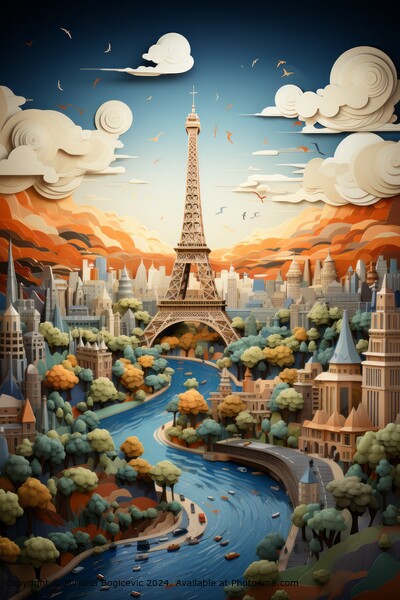 Eiffel Tower Sunrise Paris Picture Board by Mirjana Bogicevic