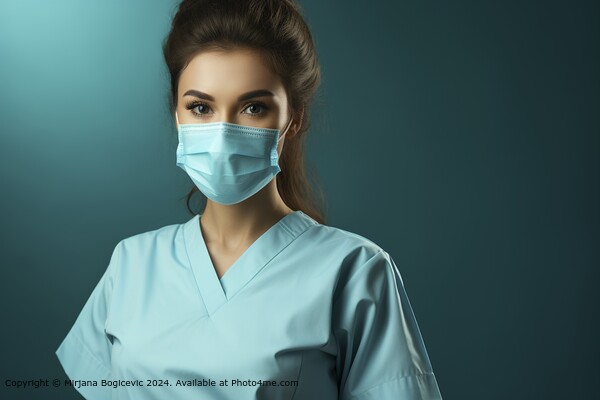 Female Surgeon Pandemic Picture Board by Mirjana Bogicevic