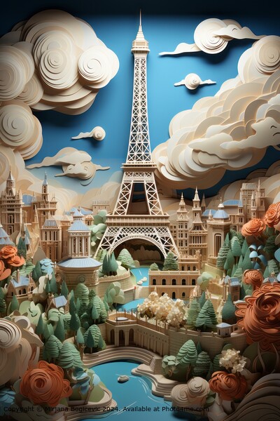 Paris City Sunrise Picture Board by Mirjana Bogicevic