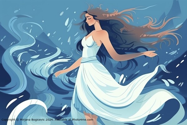 Graceful Woman Dancing in Ocean Picture Board by Mirjana Bogicevic