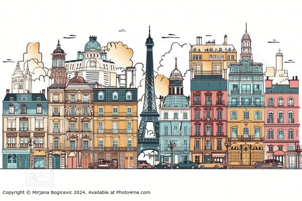Paris Cityscape Eiffel Tower Picture Board by Mirjana Bogicevic