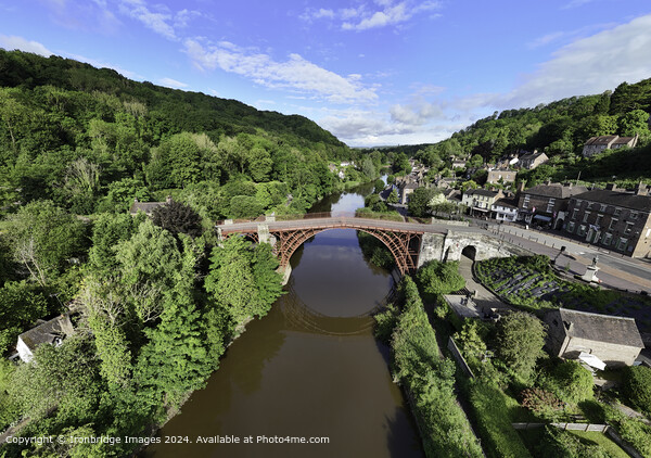 Iron bridge panorama Picture Board by Ironbridge Images