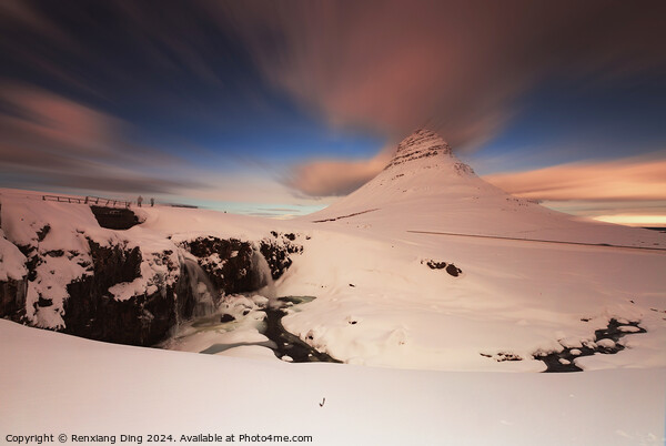 Sunrise at Kirkjufell Iceland  Picture Board by Renxiang Ding