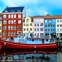 Buy canvas prints of Nyhavn Quayside in Copenhagen by Dark Blue Star