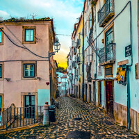 Buy canvas prints of The Old Town in Lisbon by Dark Blue Star