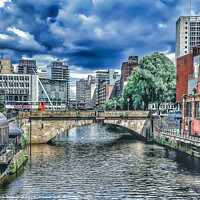 Buy canvas prints of The River Irwell in Manchester by Dark Blue Star