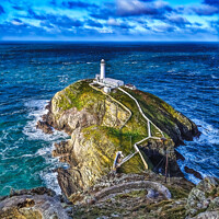 Buy canvas prints of South Stack Lighthouse Anglesey by Dark Blue Star