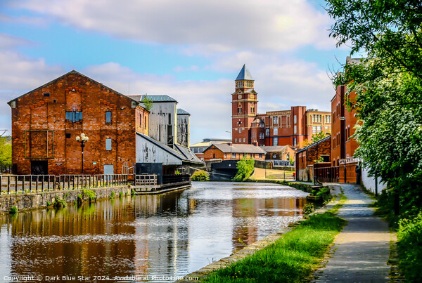 The Canal and Wigan Pier Picture Board by Dark Blue Star