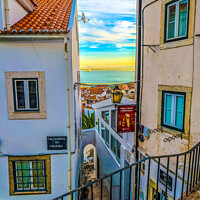 Buy canvas prints of The Streets of the Old Town in Lisbon by Dark Blue Star