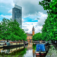Buy canvas prints of The Bridgewater Canal in Manchester by Dark Blue Star