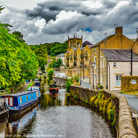 Buy canvas prints of The Leeds Liverpool Canal in Skipton by Dark Blue Star
