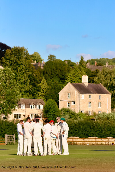English Village Cricket Match Picture Board by Alice Rose Lenton