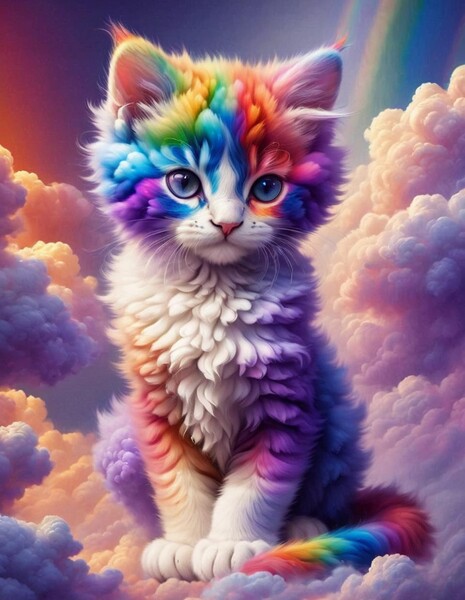 rainbow Kitty  Picture Board by Paddy P