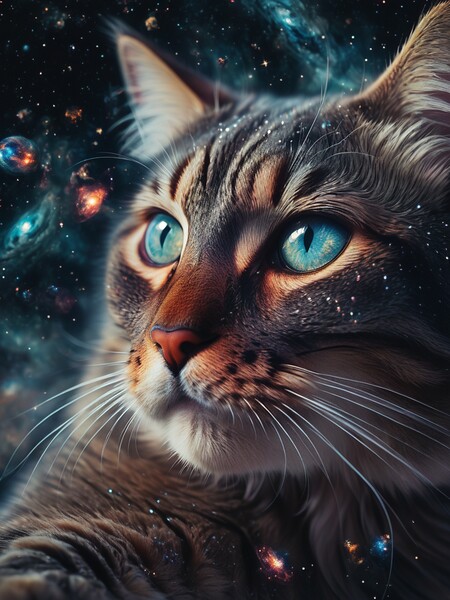 Universe Reflection in Cat's Eyes Picture Board by Paddy P
