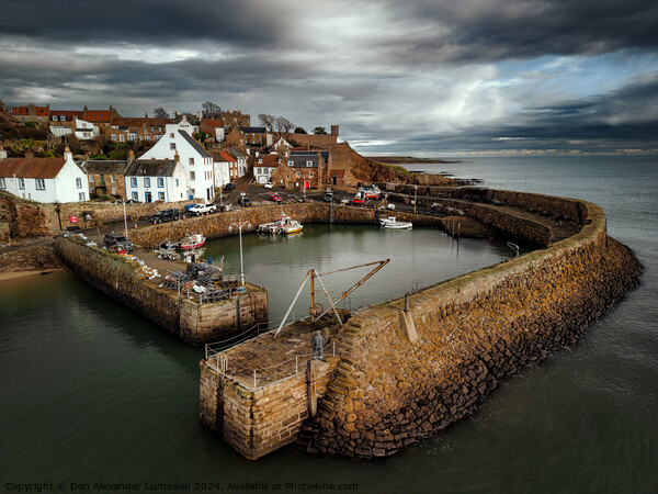 Crail Harbour Picture Board by Don Alexander Lumsden