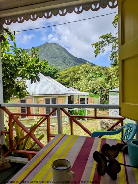 View of Nevis Peak from porch Picture Board by Robert Galvin-Oliphant