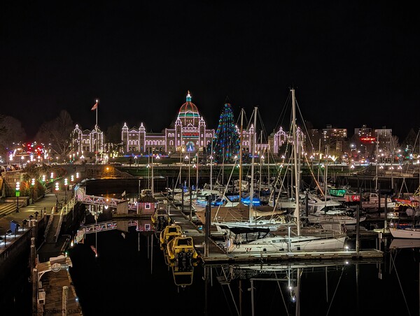Victoria BC parliament building and marina  Picture Board by Robert Galvin-Oliphant