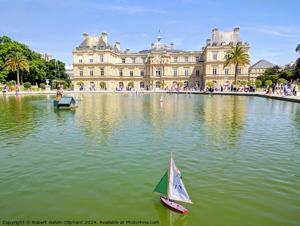 A toy sailboat in the Luxembourg Garden pond, Pari Picture Board by Robert Galvin-Oliphant