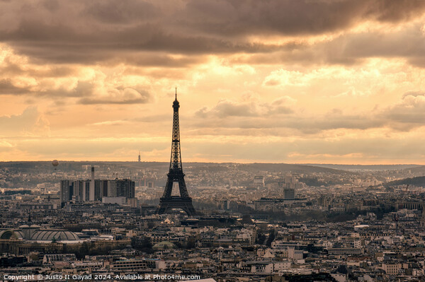 City scape of Paris with Eiffel tower Picture Board by Justo II Gayad
