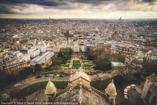 Cityscape of Paris from The Basilica of the Sacred Heart of Paris, Montmartre Picture Board by Justo II Gayad
