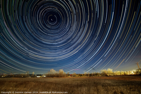 Star Trails Over Field Picture Board by Dominic Gareau