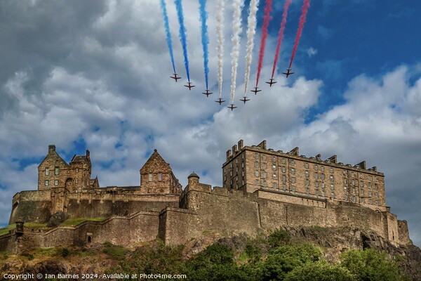 Edinburgh Castle and the Red Arrows Picture Board by Ian Barnes