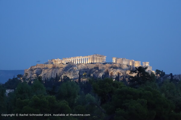 Acropolis Skyline Night View Picture Board by Rachel Schroeder
