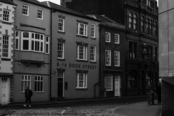 Dock Street in Black and White, Leeds Picture Board by Leo Wiggen-Bush