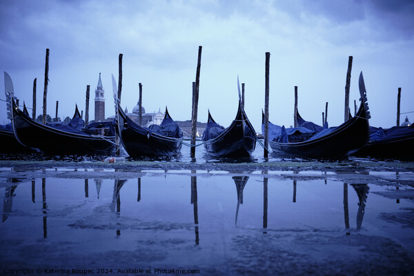 Gondolas at San Marco Picture Board by Katerina Roupec