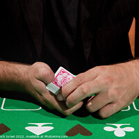 Buy canvas prints of gambler shuffles the cards by PhotoStock Israel