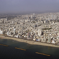Buy canvas prints of aerial photography of Tel Aviv, Israel by PhotoStock Israel